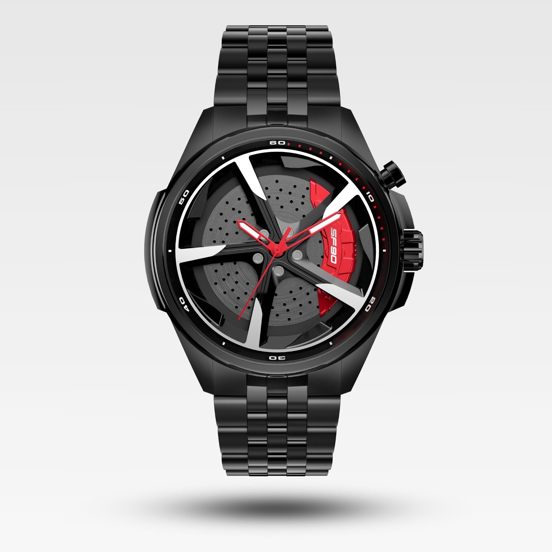 Scuderia SF90 Spinning Gyro Watch with Push Brakes – Black
